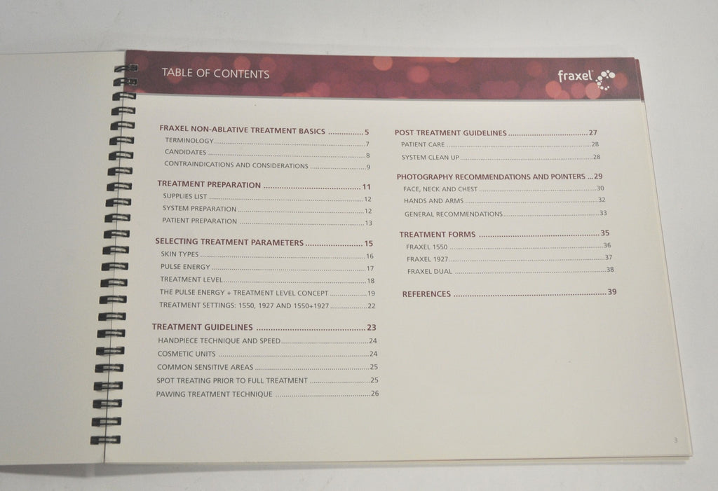 Fraxel Treatment Reference Guide Basic User Guidelines Handpiece 1550 1927 DUAL