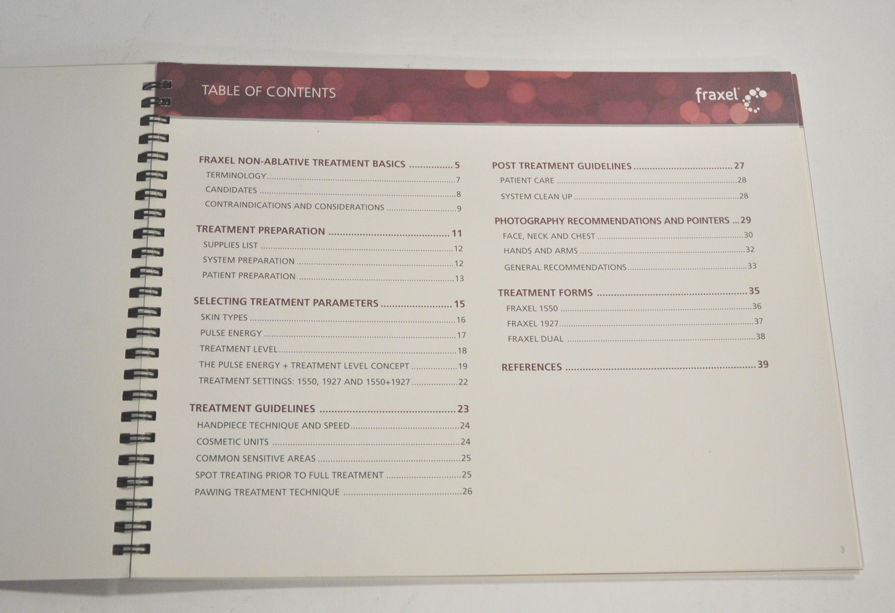 Fraxel Treatment Reference Guide Basic User Guidelines Handpiece 1550 1927 DUAL