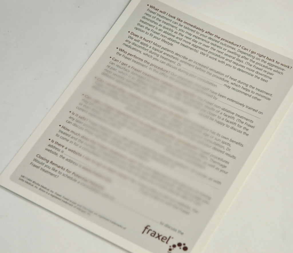 Fraxel Front Office Dialog Script Patient Questions Answers FAQ Guide MK1149A