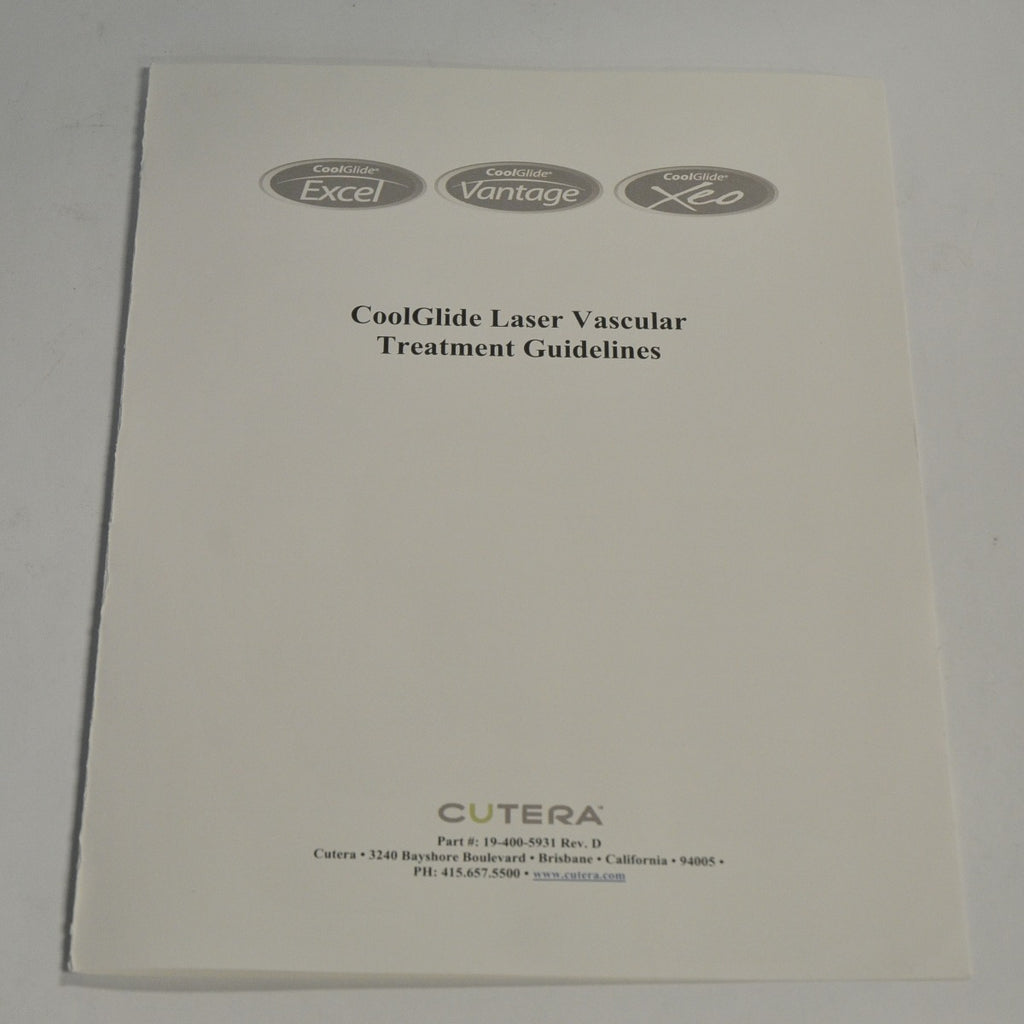 Cutera Laser CoolGlide Excel Vantage Xeo Vascular Treatment Guidelines Guide