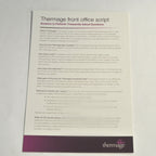 Thermage Front Office Dialog Script Patient Question Answer FAQ User Guide