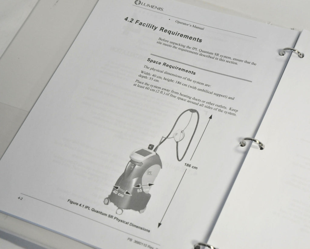 Lumenis IPL Laser Quantum SR Operator Manual User Guide Treatment Parameters