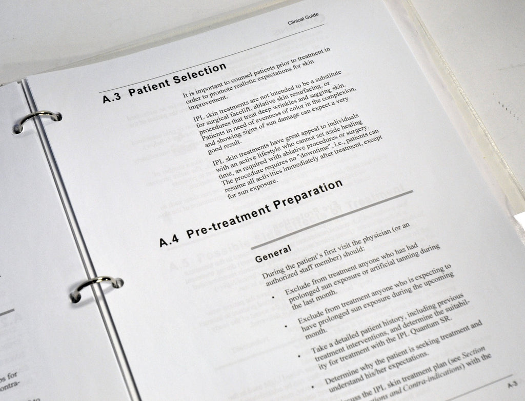 Lumenis IPL Laser Quantum SR Operator Manual User Guide Treatment Parameters