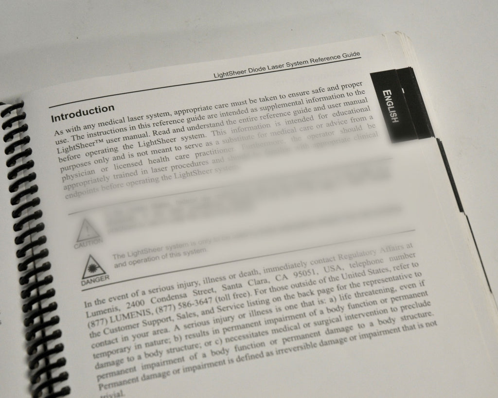 Lumenis LightSheer Diode Laser Operator Reference Guide English Spanish French..