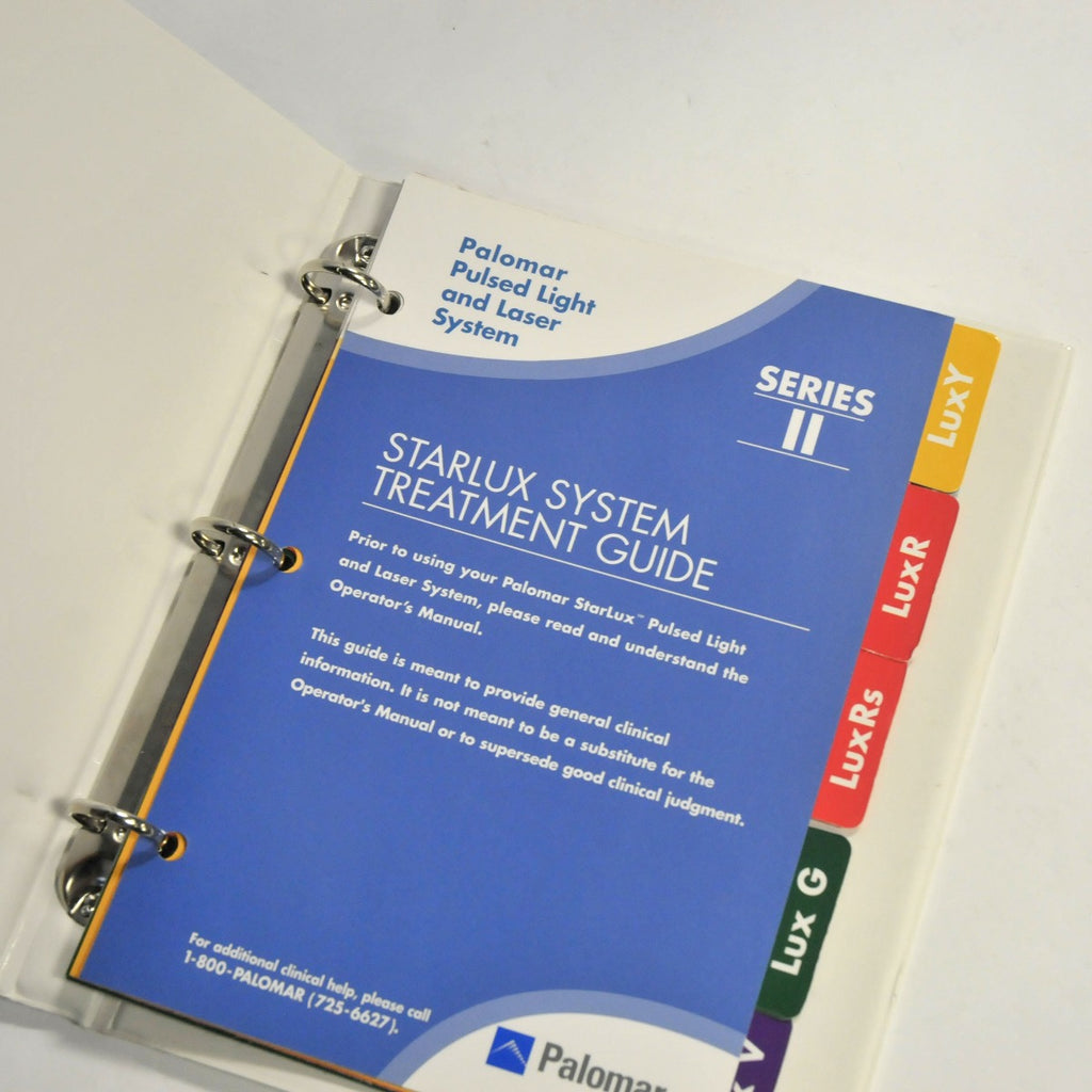Palomar StarLux Treatment Guide Series II Handpiece Selection Guide Laser Manual