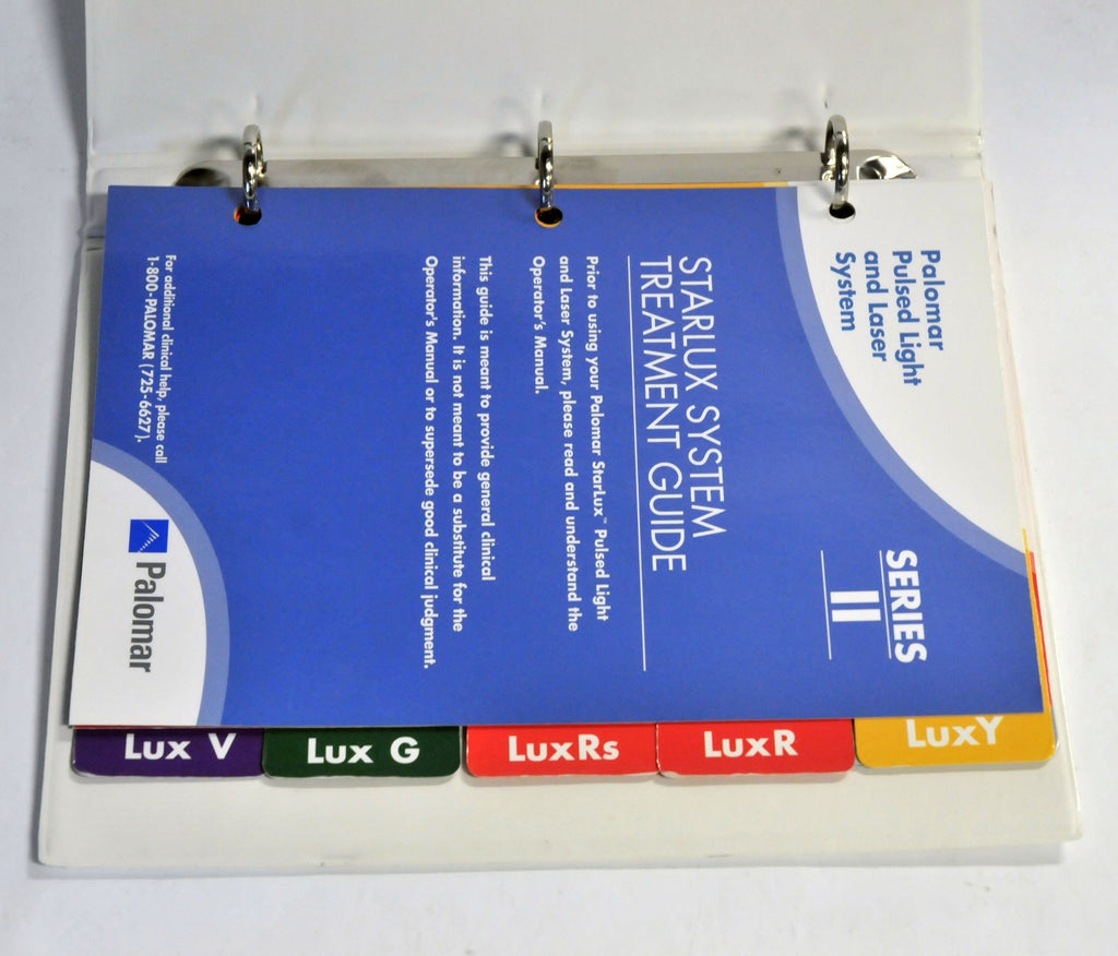 Palomar StarLux Treatment Guide Series II Handpiece Selection Guide Laser Manual