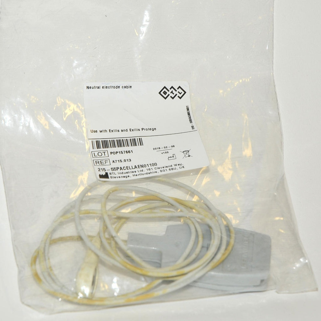 BTL Exilis Protege Single Neutral Electrode Ground Cable Grounding Return As Is
