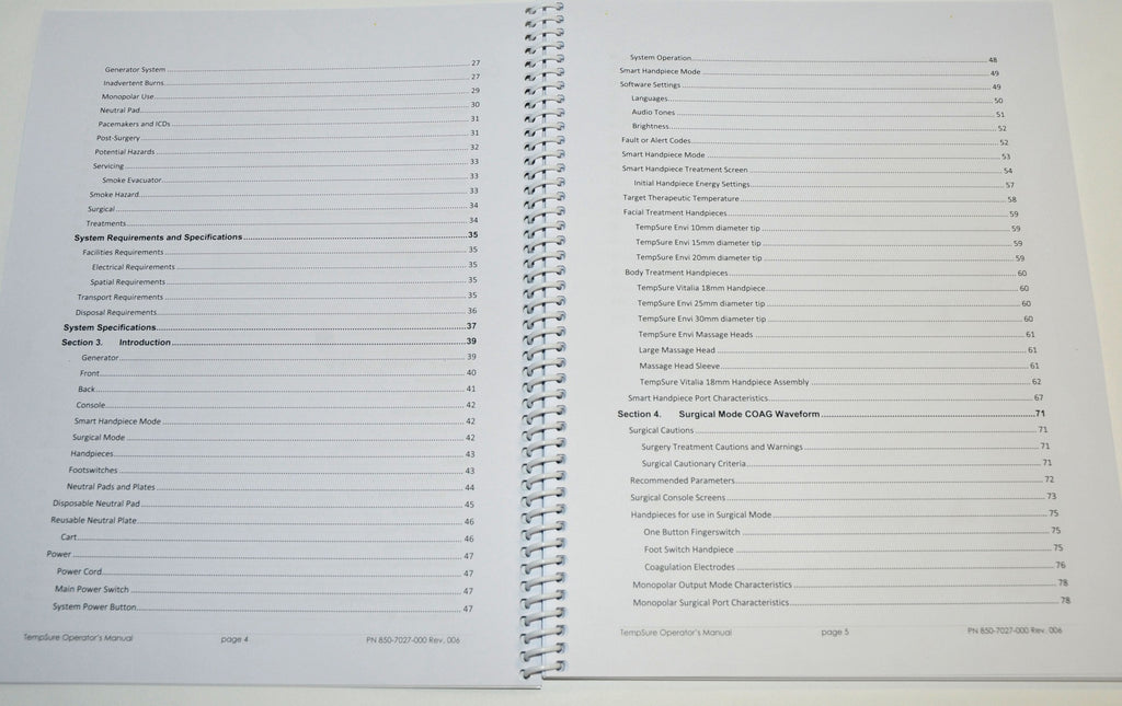 Cynosure Tempsure RF Operator Manual User Guide Patient Treatment 850-7027-000