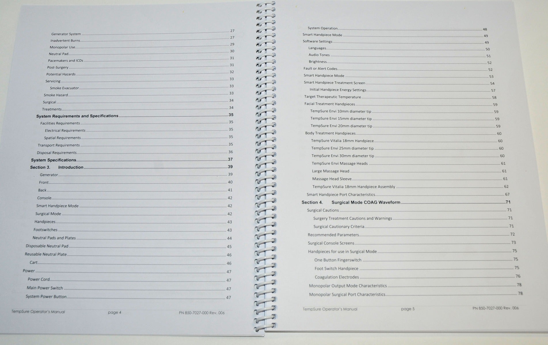 Cynosure Tempsure RF Operator Manual User Guide Patient Treatment 850-7027-000