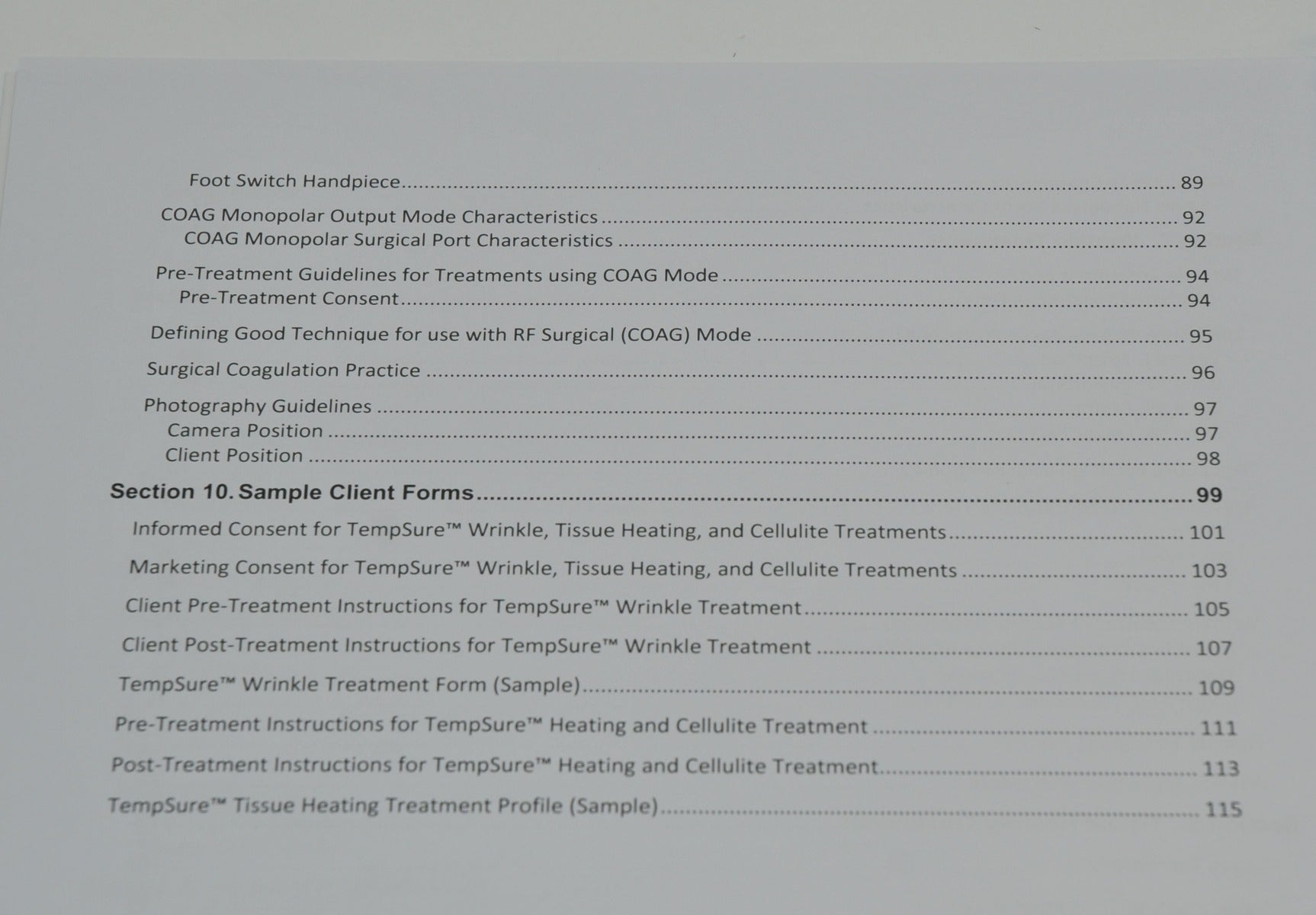 Cynosure Tempsure RF Clinical Reference Guide User Skin Treatment 921-7027-000