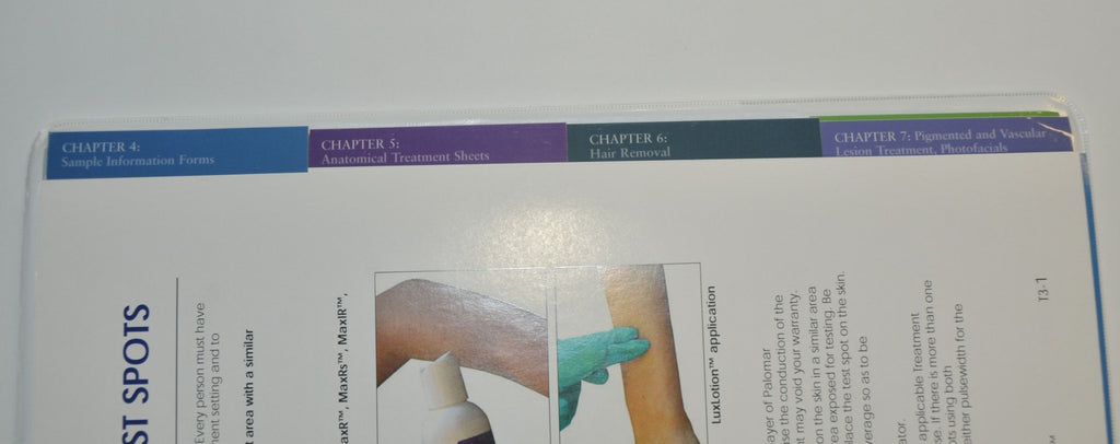 Palomar Icon Laser IPL System TREATMENT GUIDE Manual Guidelines Book 2500-0014-F