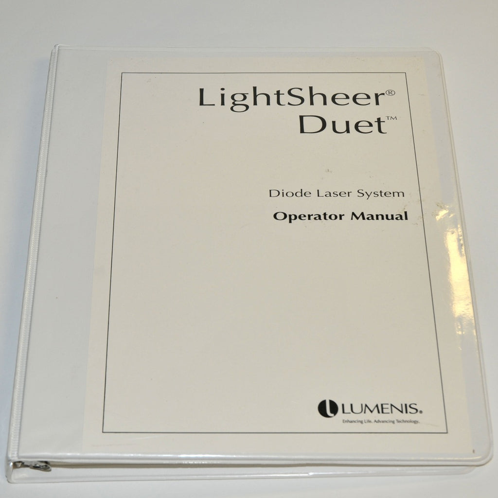 Lumenis LightSheer Duet Diode Laser System OPERATOR MANUAL User Guide Treatments