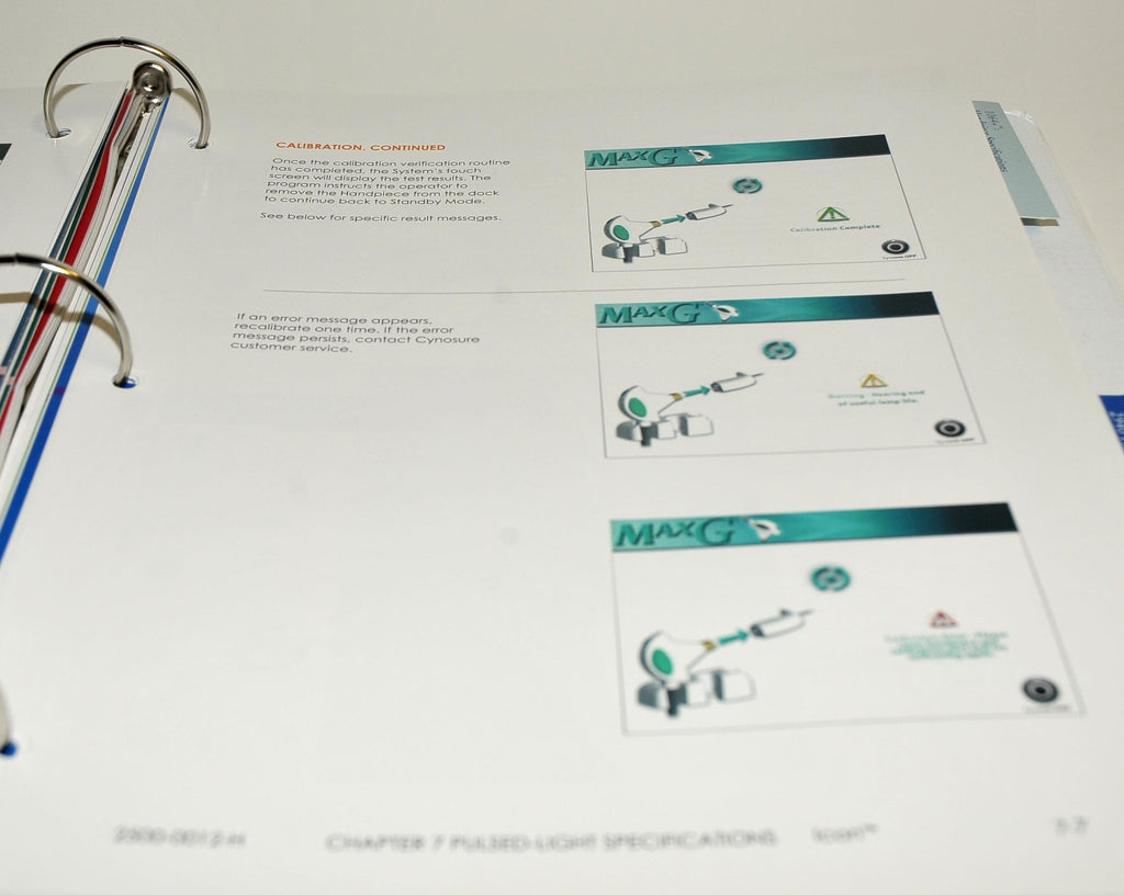 Cynosure Palomar ICON IPL Laser Operator's User Reference Reference 2500-0001 N
