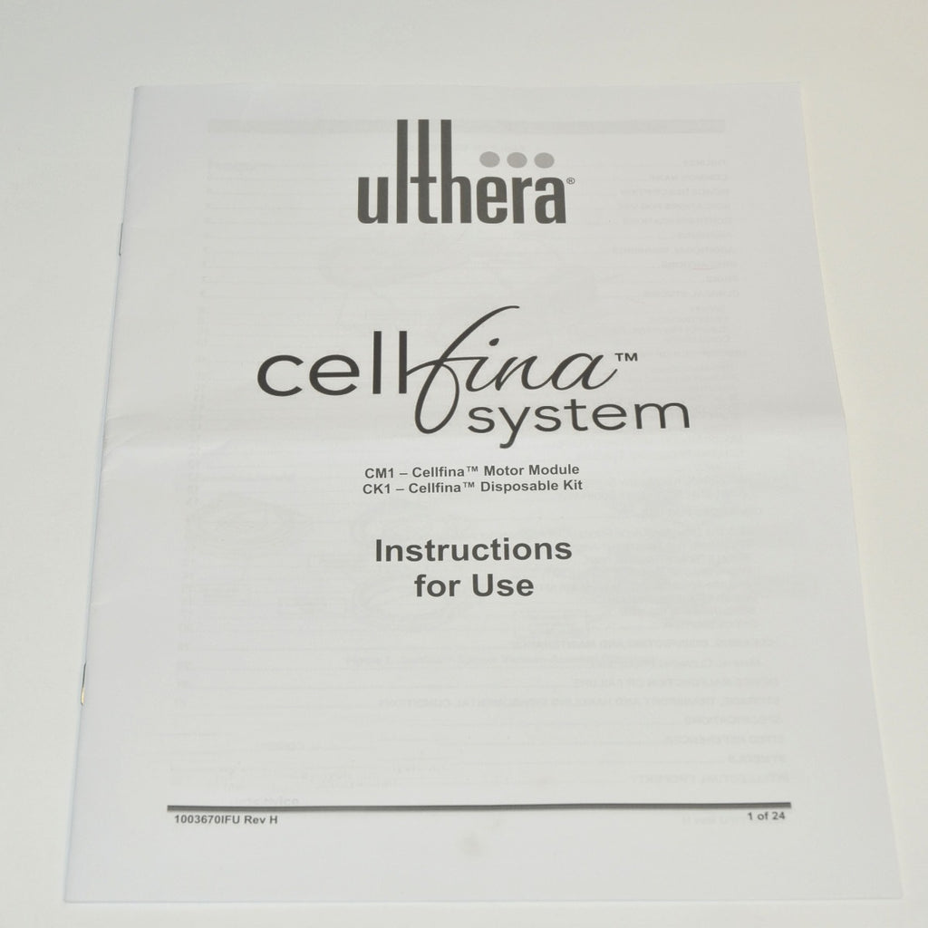 Ulthera Cellfina System Instruction Manual CM1 CK1 Procedure User Directions