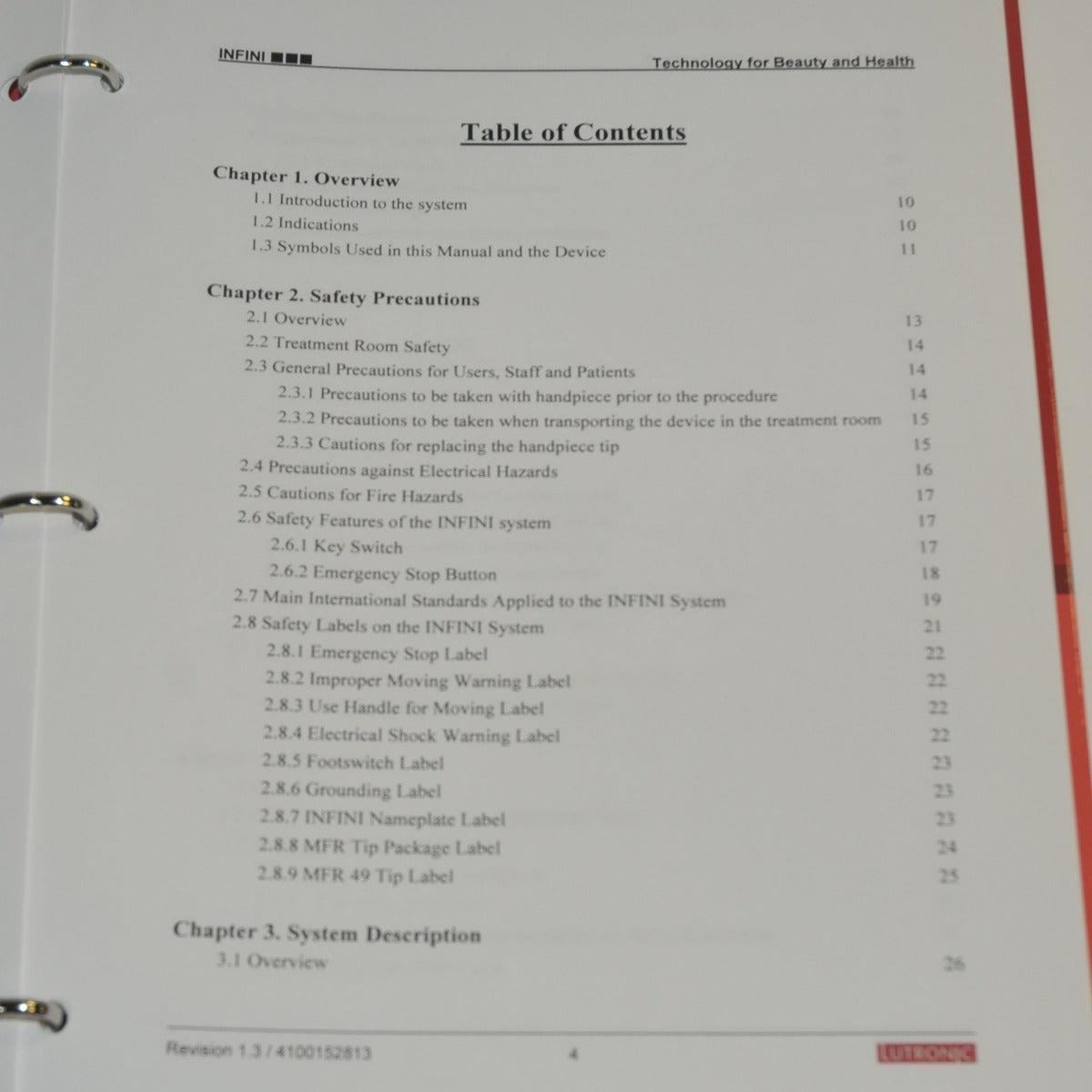Lutronic Infini Operator's Manual User Guidelines Treatment Training Procedures