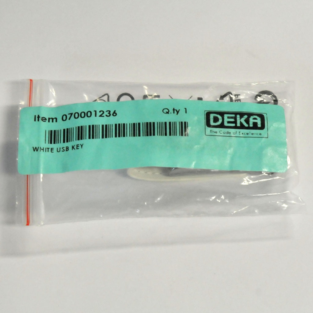 Deka Laser 2GB White Leather USB Key Fob 070001236 Code of Excellence
