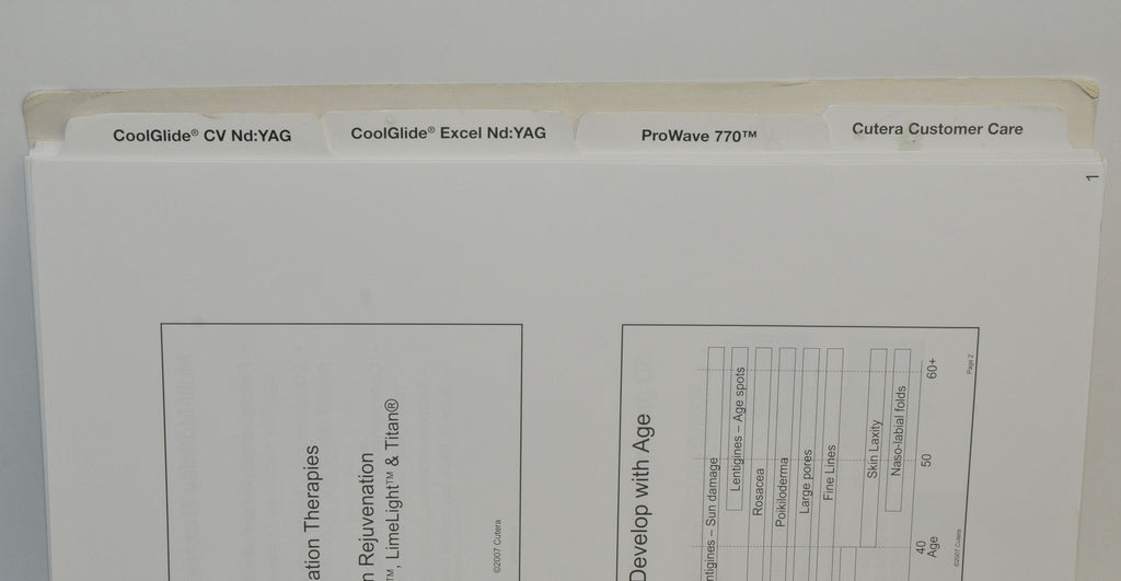 2007 Cutera Workshop Material Book. Solera, Xeo, CoolGlide - D0372 Rev E 0707