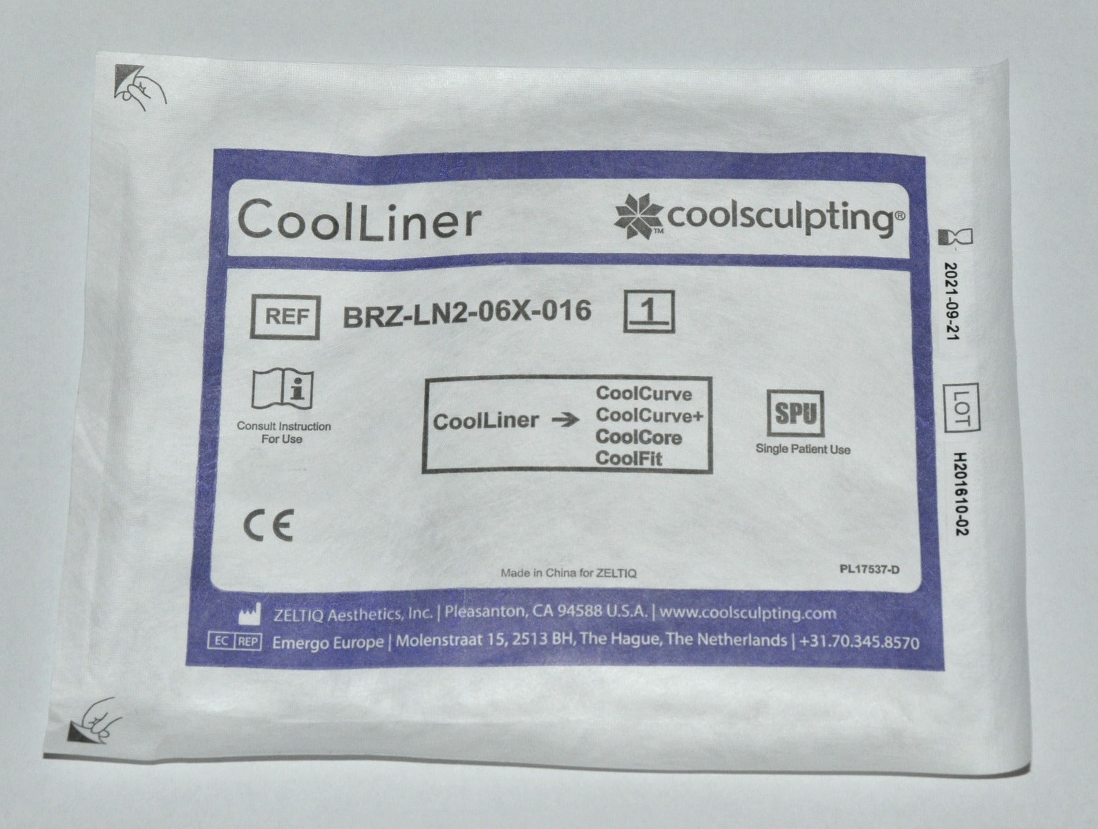 Zeltiq Coolsculpting CoolLiner Liner BRZ-LN2-06X-016 Cool Sculpting Exp 9/21 x16
