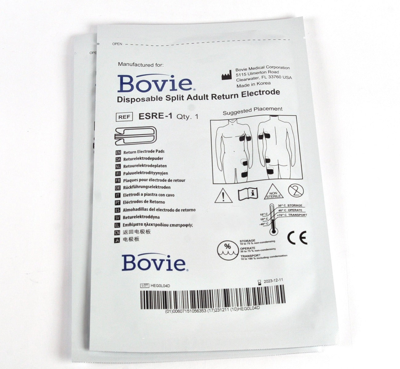 Cutera truSculpt iD Patient Kit Ground Pad ESRE-1 Return Electrode 7002015 09/22