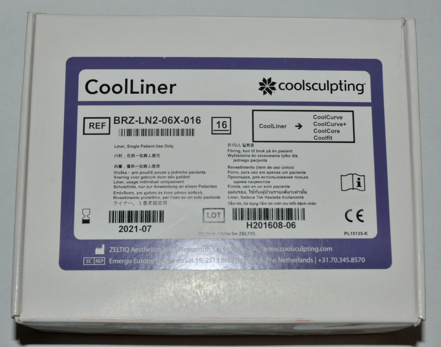 Zeltiq Coolsculpting CoolLiner Liner BRZ-LN2-06X-016 CoolSculpt Exp 07/21 x32Pcs