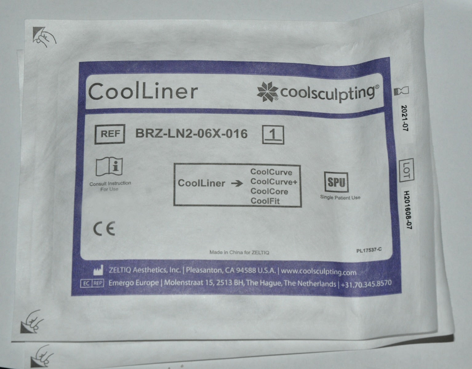Zeltiq Coolsculpting CoolLiner Liner BRZ-LN2-06X-016 Exp 07/21 LOT 2 Boxes