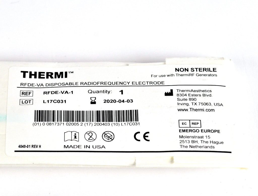ThermiRF Thermi RFDE-VA-1 Generator RadioFrequency RF Electrode Exp4-2020