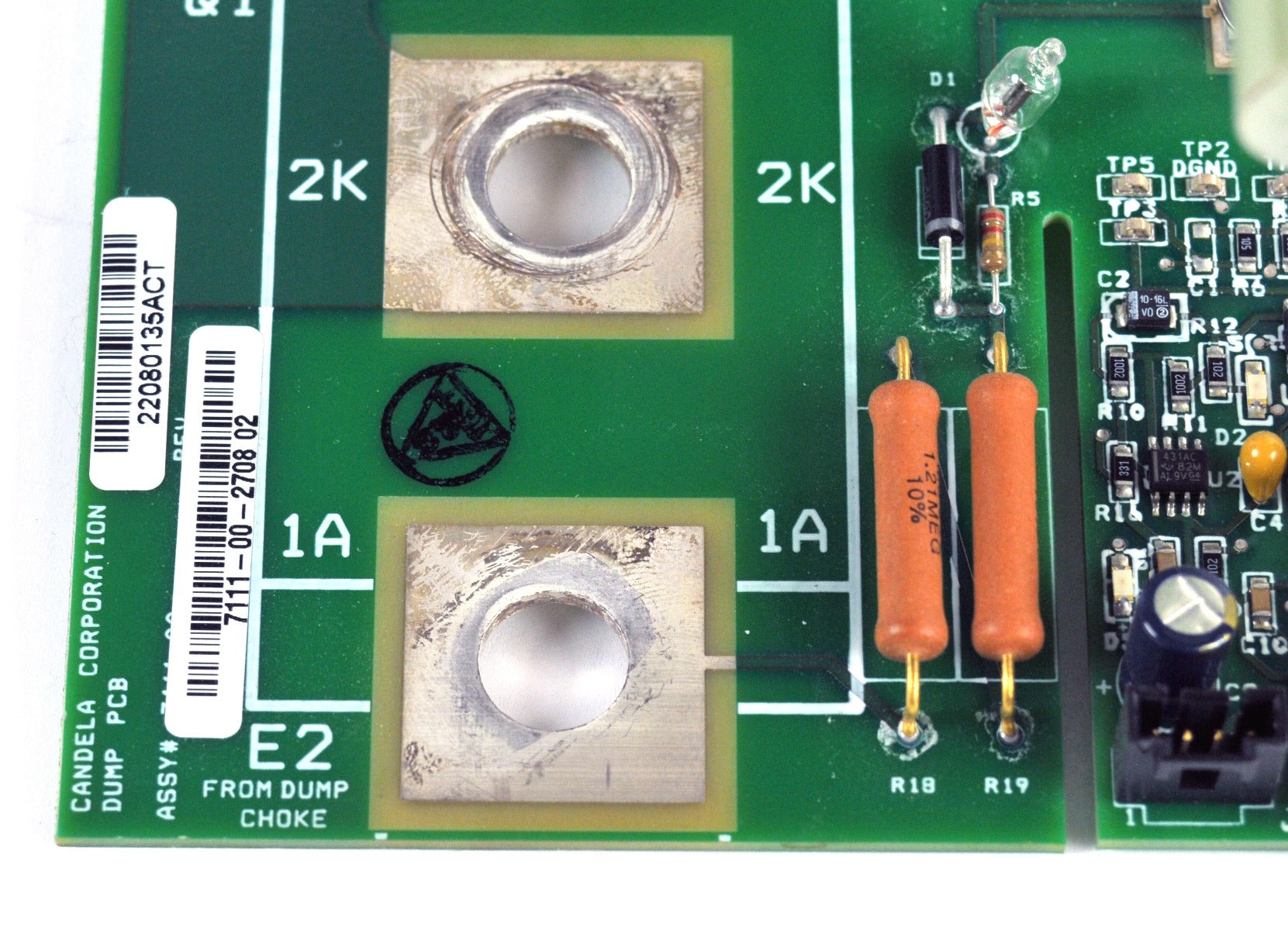 Candela VBeam Perfecta 7111-00-2708 Dump Board PCB Assembly 1301-00-8752 PARTS