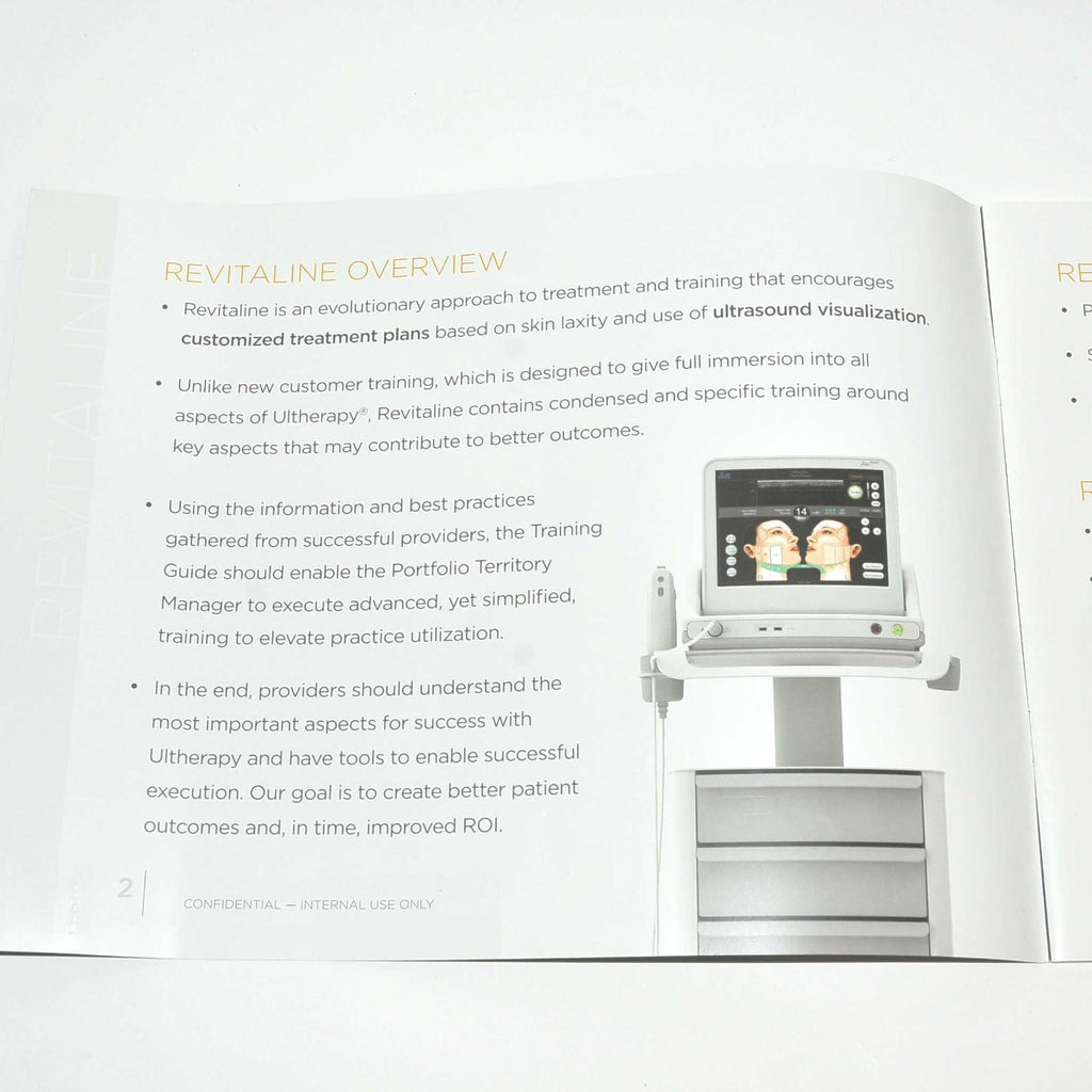Ulthera Ultherapy Revitaline Skin Tighten Training Guide User Manual ML01771-01