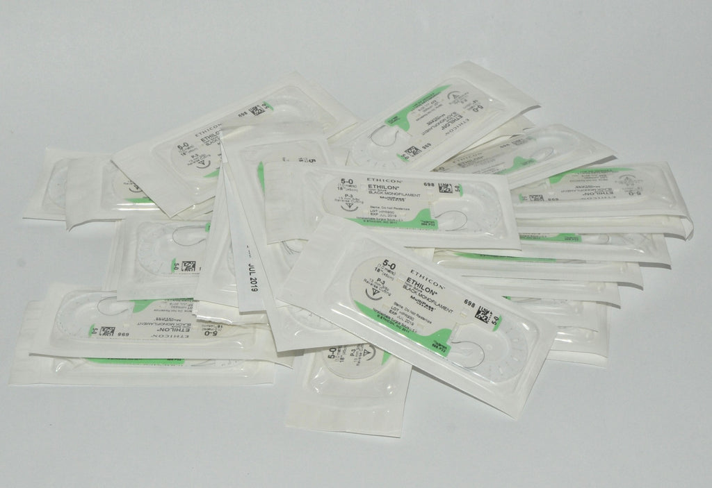 Ethicon 698 Ethicon Nylon Non-Absorbable Suture P-3 Needle 18" Black ETHILON