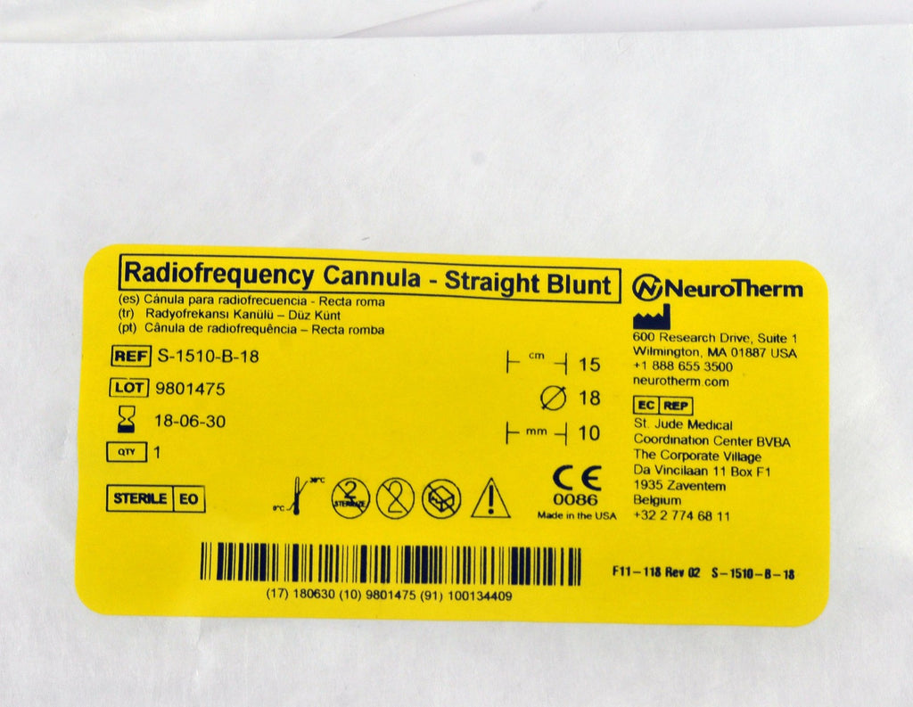 ThermiRF D-KIT-15-18 Disposable Kit S-1510-B-18 Cannula Electrode Grounding Pad