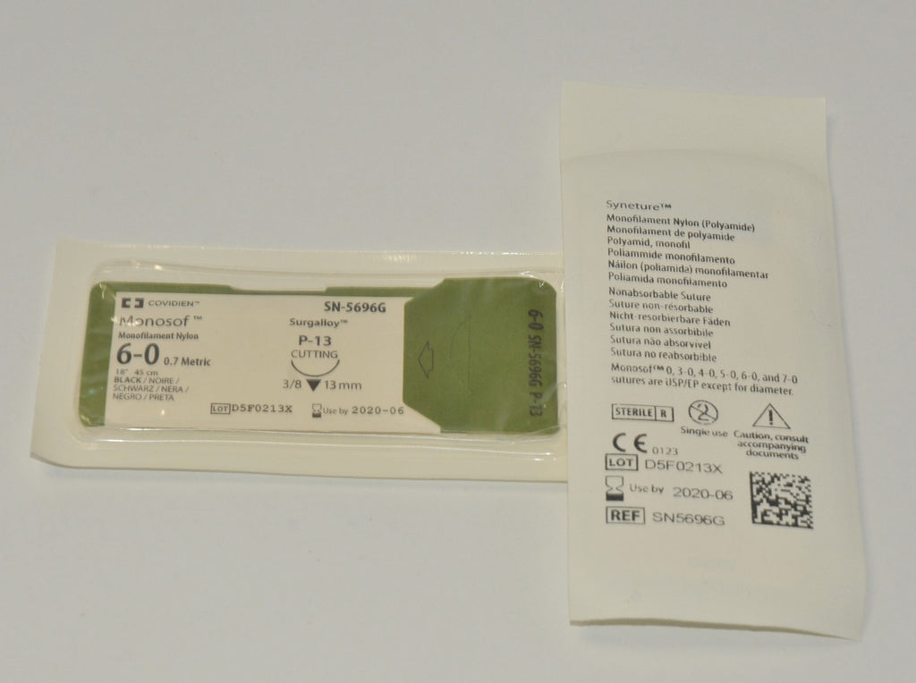 Covidien SN-5696G Suture Monosof Monofilament Nylon 18" Size 6-0 SN5696G SN5696G