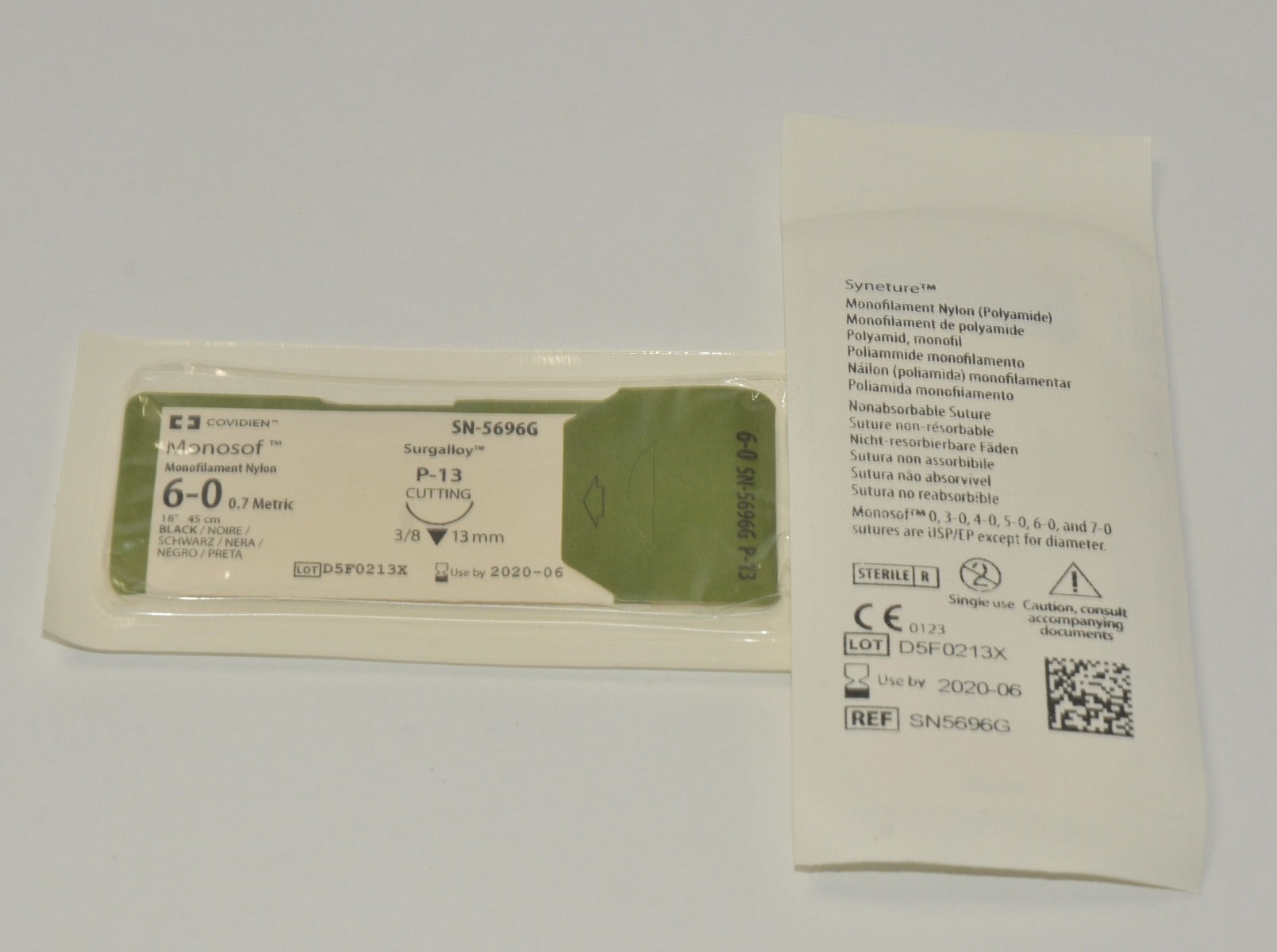 Covidien SN-5696G Suture Monosof Monofilament Nylon 18" Size 6-0 SN5696G SN5696G