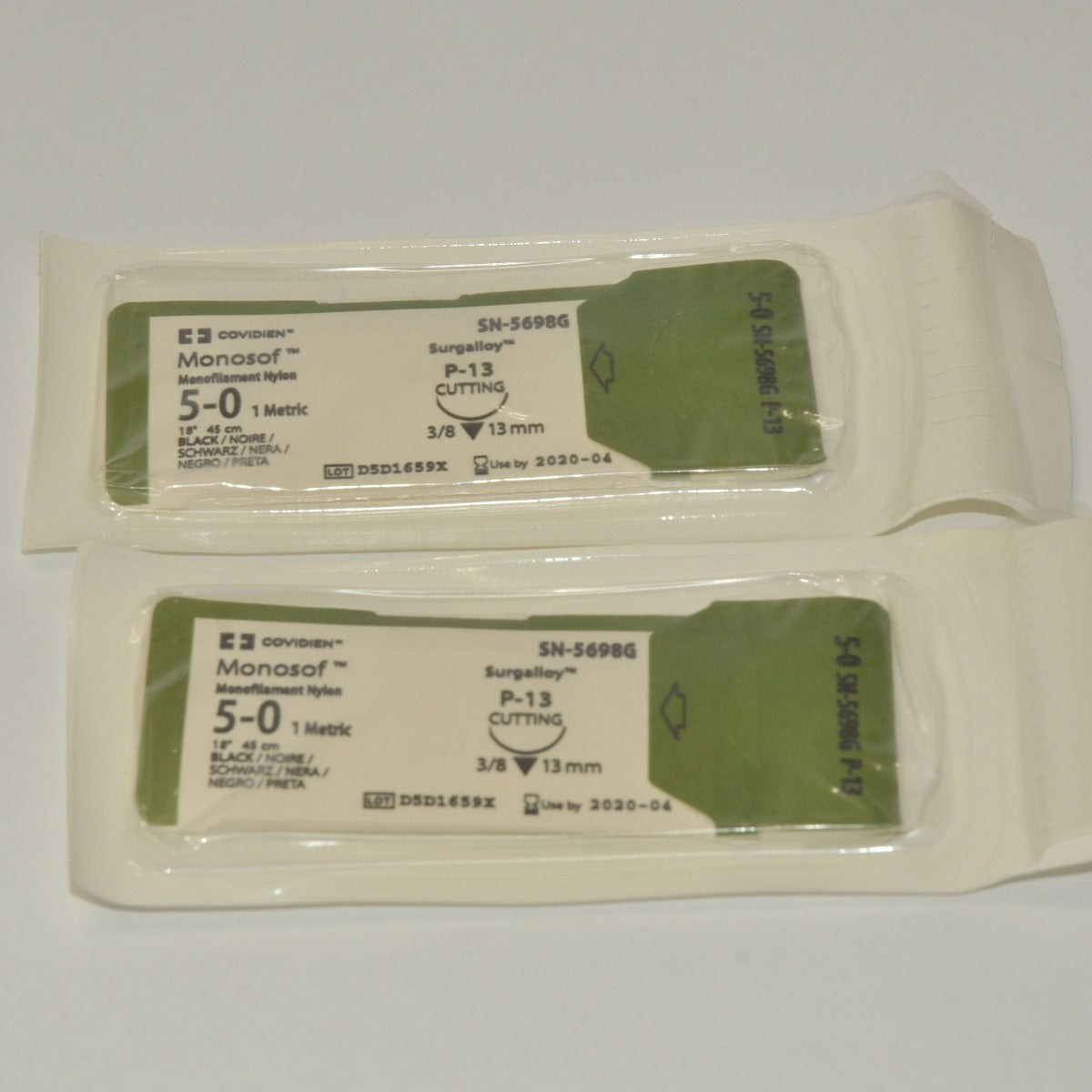 Covidien SN-5698G Suture Monosof Monofilament Nylon Cutting Size 5-0 SN5698G LOT