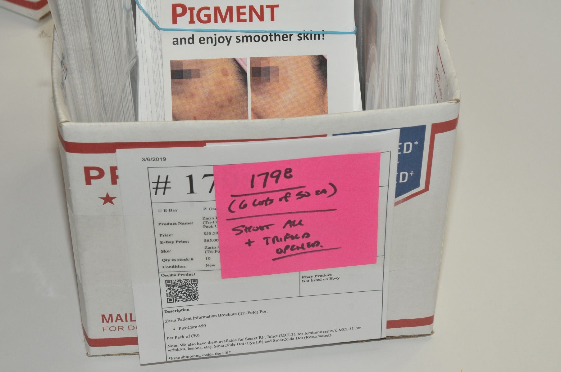 Zarin PicoCare450 Laser Tattoo Removal BROCHURE Pigment Moles Marketing 50-Pack