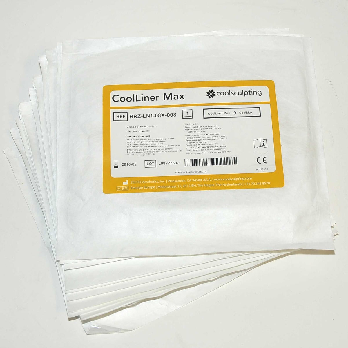 Zeltiq CoolSculpting CoolLiner Cool Max CoolMax Liner BRZ-LN1-08X-008 2/16 x16Pc