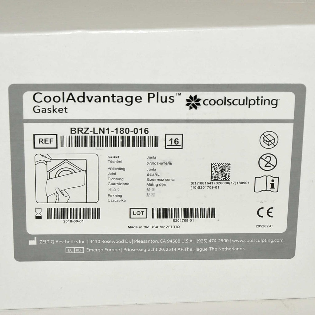 ZELTIQ CoolSculpting CoolAdvantage PLUS Gasket BRZ-LN1-180-016 x16Pcs Exp 09/18