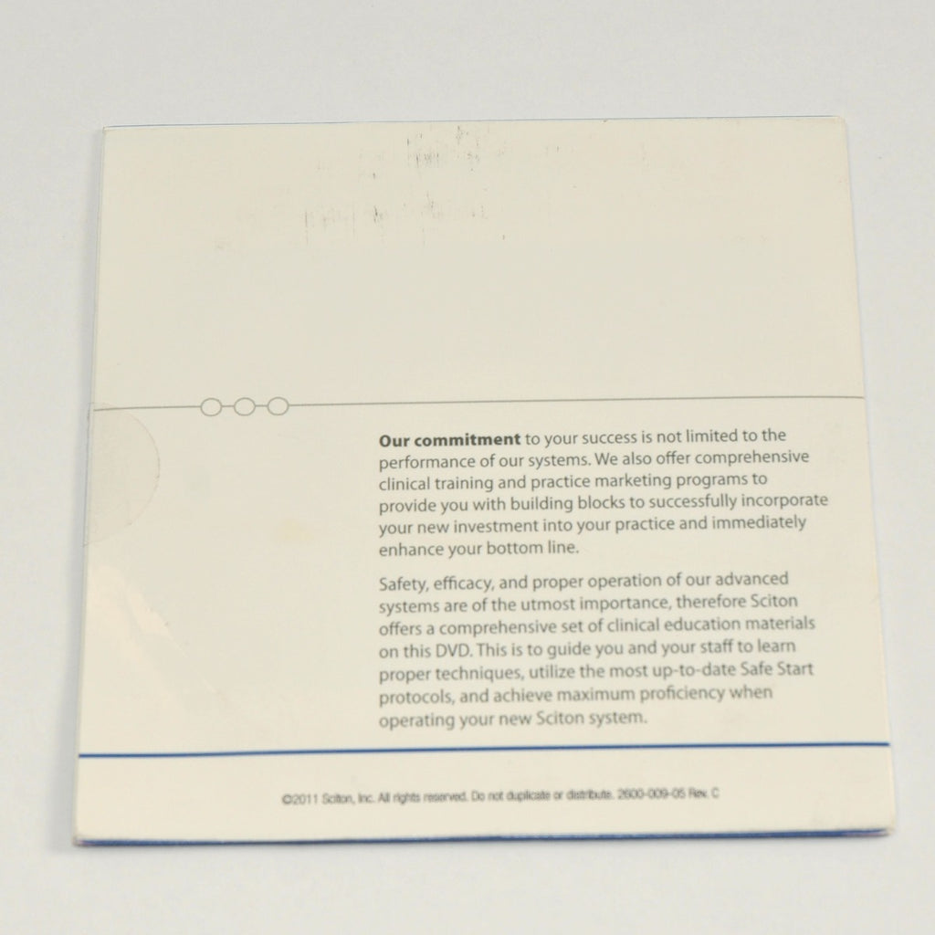 Sciton CLINICAL EDUCATION SUPPORT MATERIALS CD Laser Light System Modules Joule