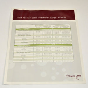 Reliant Fraxel Re:Store Laser 1550 nm Treatment Settings User Operator Guide