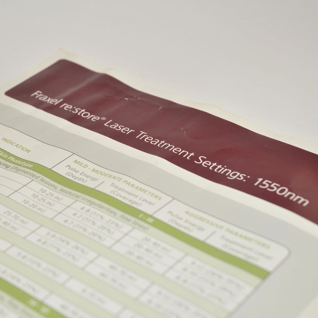 Reliant Fraxel Re:Store Laser 1550 nm Treatment Settings User Operator Guide
