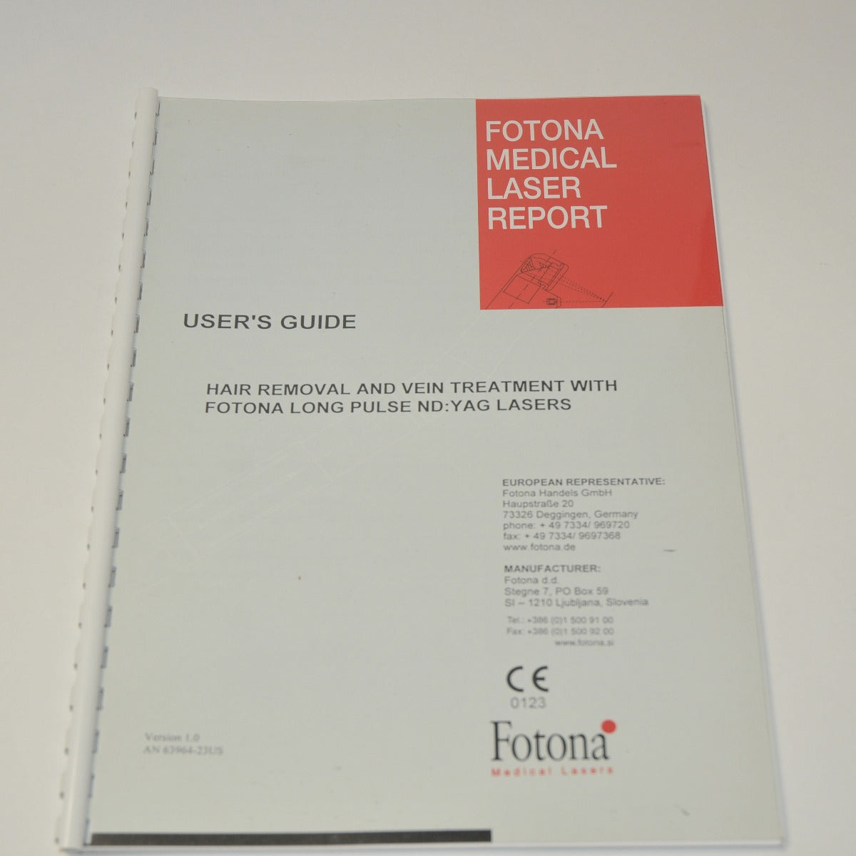 Fotona Medical Laser User Guide Hair Removal Vein Treatment Nd YAG Operator