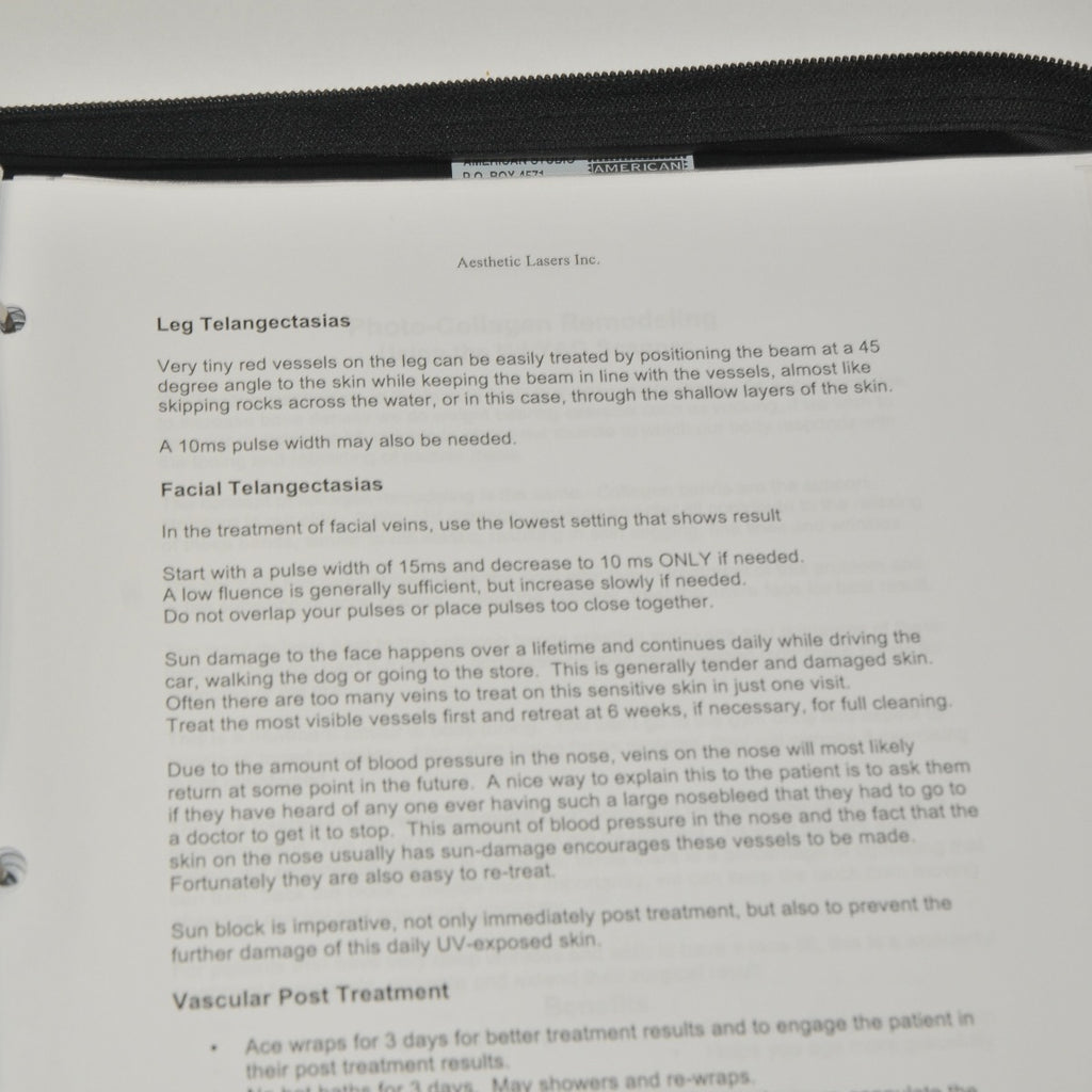 Fotona Aesthetic ND YAG Laser Orientation Operator Settings Setup Guide Manual CD