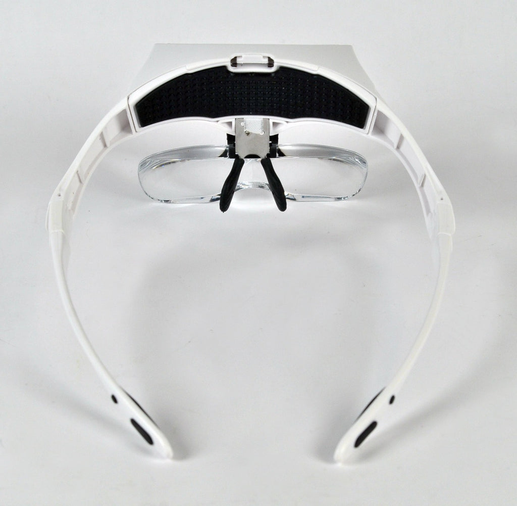 Head Mount Magnifying Glass Eyewear LED Light 5 Lens Glasses Free Magnifier