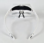 Head Mount Magnifying Glass Eyewear LED Light 5 Lens Glasses Free Magnifier