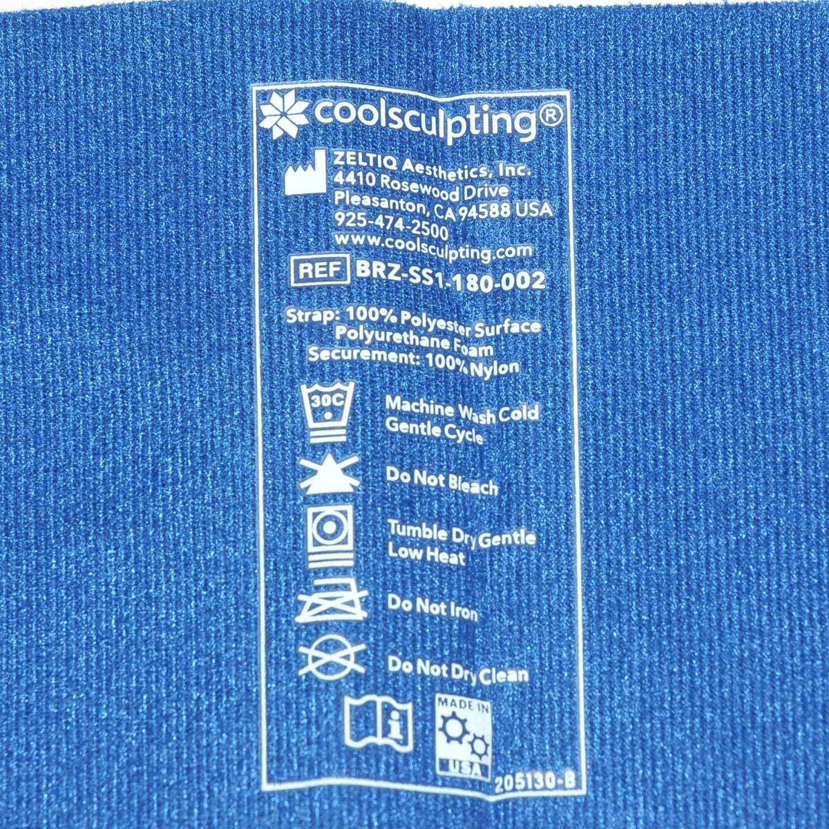 Zeltiq CoolSculpting CoolAdvantage PLUS Blue Comfort Straps 5" BRZ-SS1-180-002