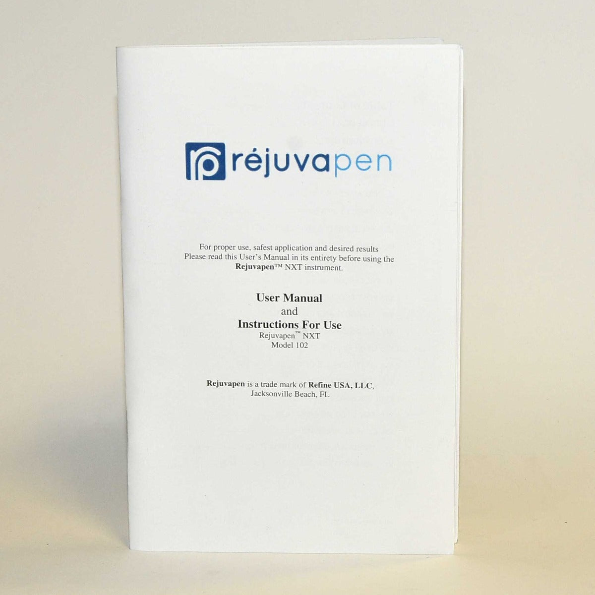 Rejuvapen Aesthetic Technology User Operator Manual Guide Microneedling NXT 102