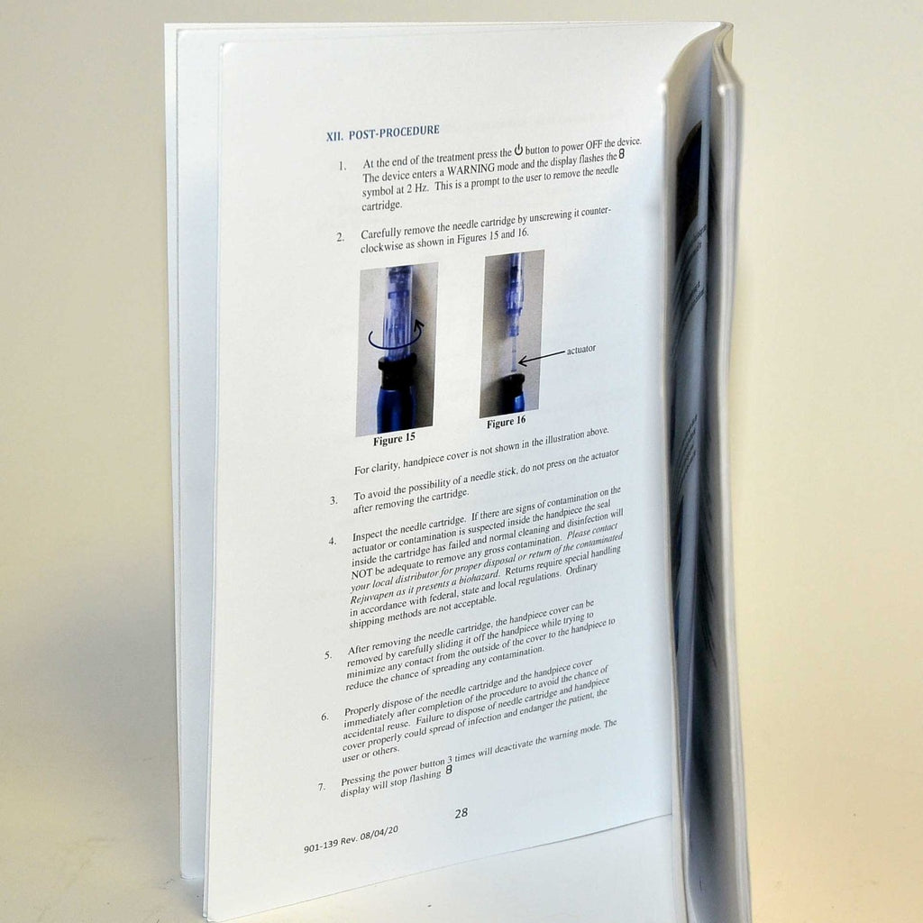 Rejuvapen Aesthetic Technology User Operator Manual Guide Microneedling NXT 102