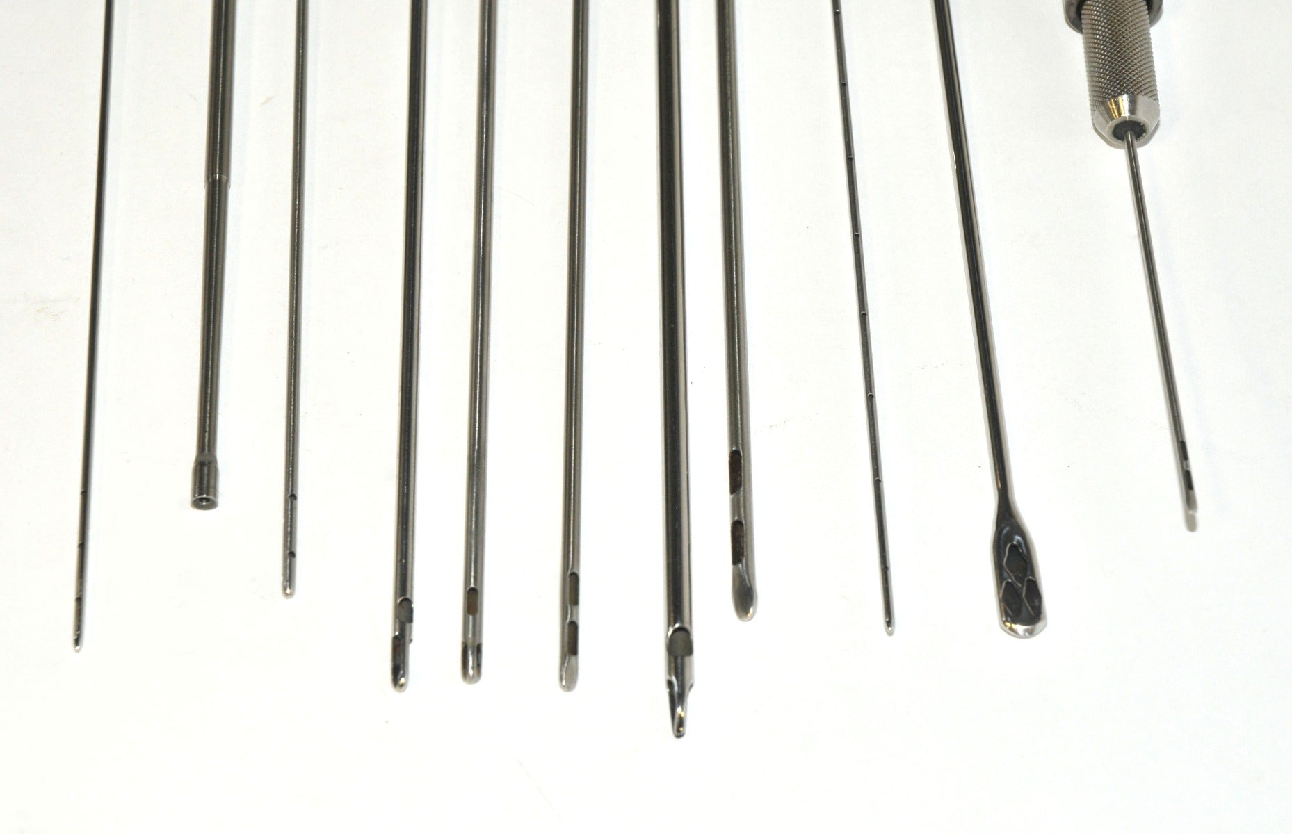 Cannulae Instrument Fat Suction Tools Cannula Handpiece Handle Tip Probes x12Pcs