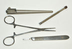 Stainless Steel Surgical Instruments Forceps Clamp Lightning Knife Handle x4 Pcs