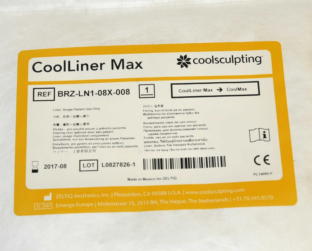 Zeltiq CoolSculpting CoolLiner CoolMax Liner BRZ-LN1-08X-008 8/2017 x8 Pcs
