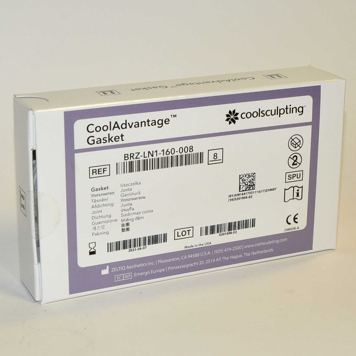 Zeltiq CoolSculpting CoolAdvantage Gasket BRZ-LN1-160-008 Exp 06/2021 x8Pcs
